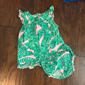 Lilly Pulitzer Banana Leaf Dress with Matching bloomers